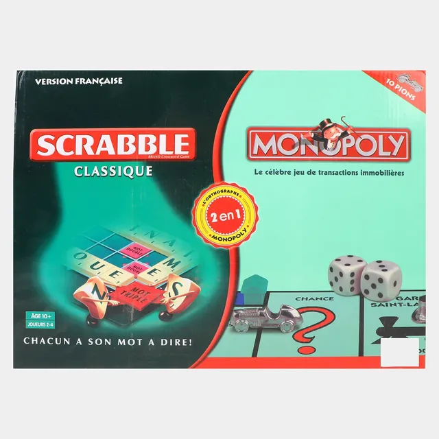 2-in-1 Scrabble & Monopoly Family Board Game image