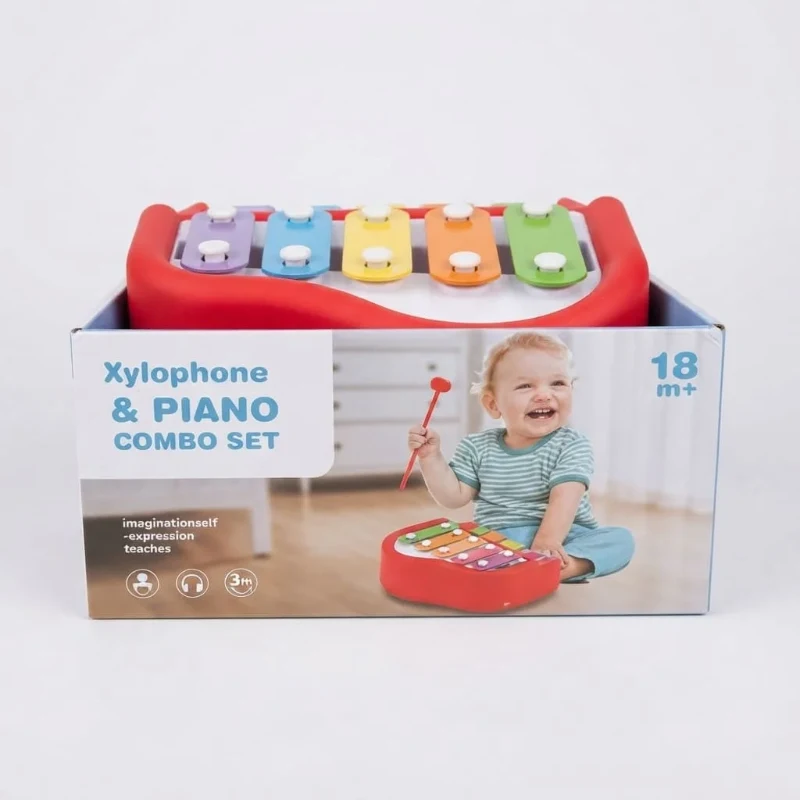 2-in-1 Baby Xylophone & Piano Musical Instrument Set