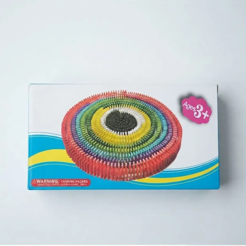 100-Piece Colorful Wooden Dominoes Set (Chain Reaction Game)