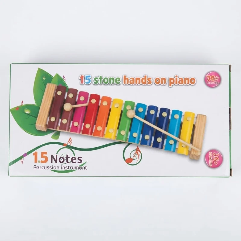 Kids 15-Note Chromatic Wooden Xylophone with Mallets