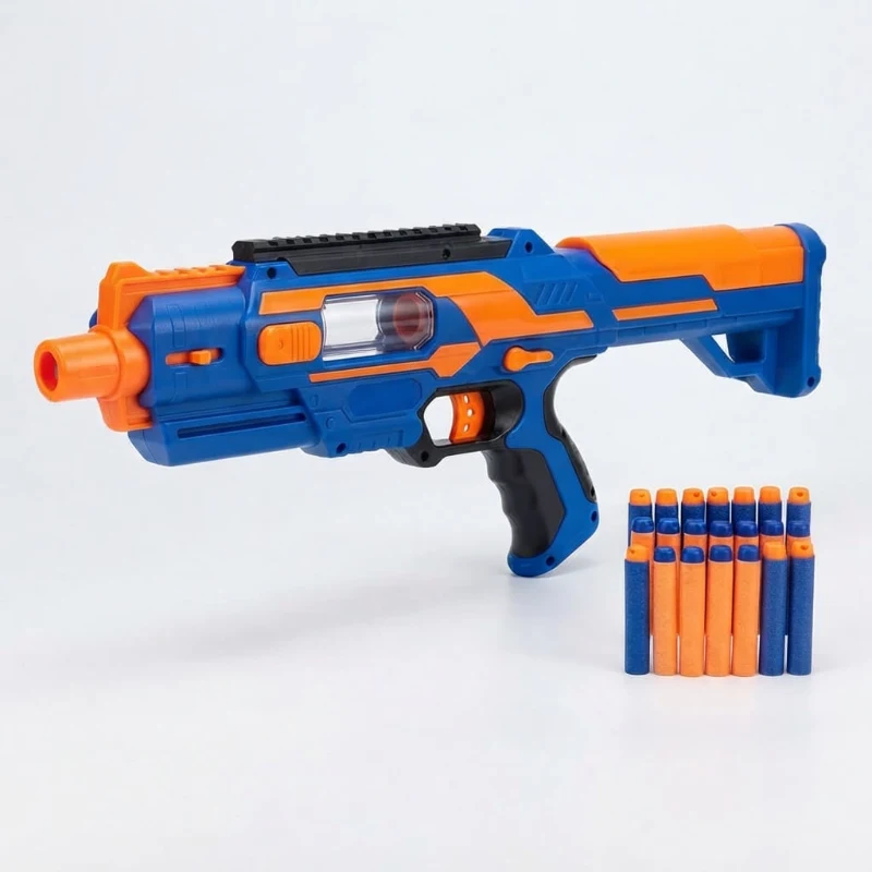 Rapid-Fire Foam Dart Blaster Toy with 20 Suction Darts