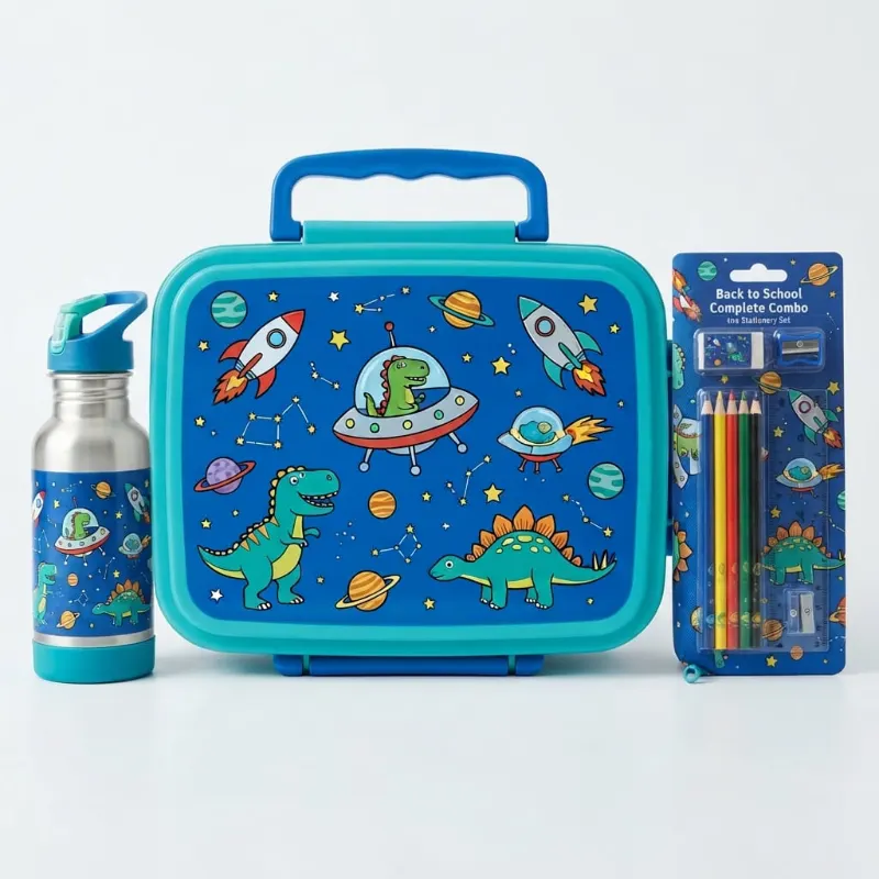 Back-to-School Combo Set (Insulated Bento Box, Bottle & Stationery)