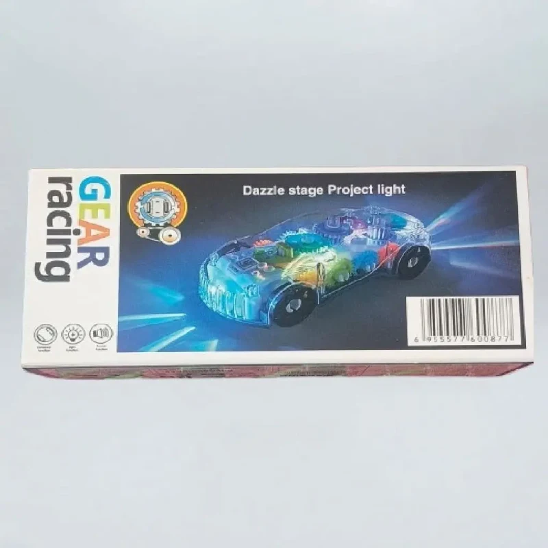 Transparent 3D Mechanical Gear Racing Car with Lights & Music