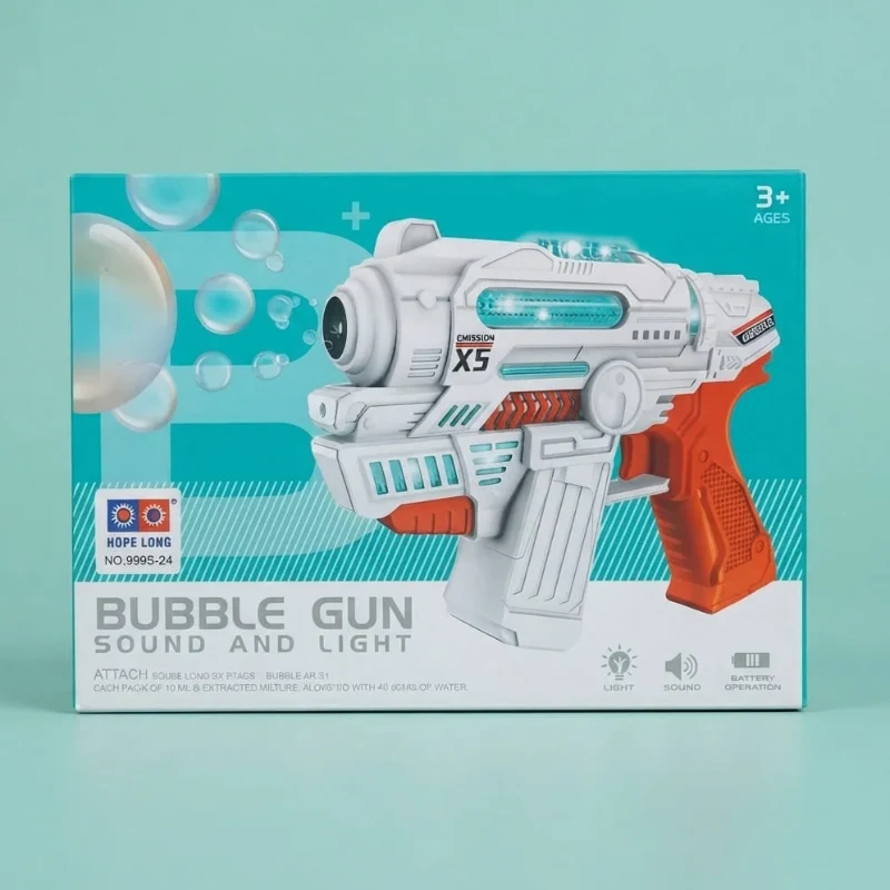 Automatic Electric Bubble Gun with Colorful Lights & Music for Kids view 2