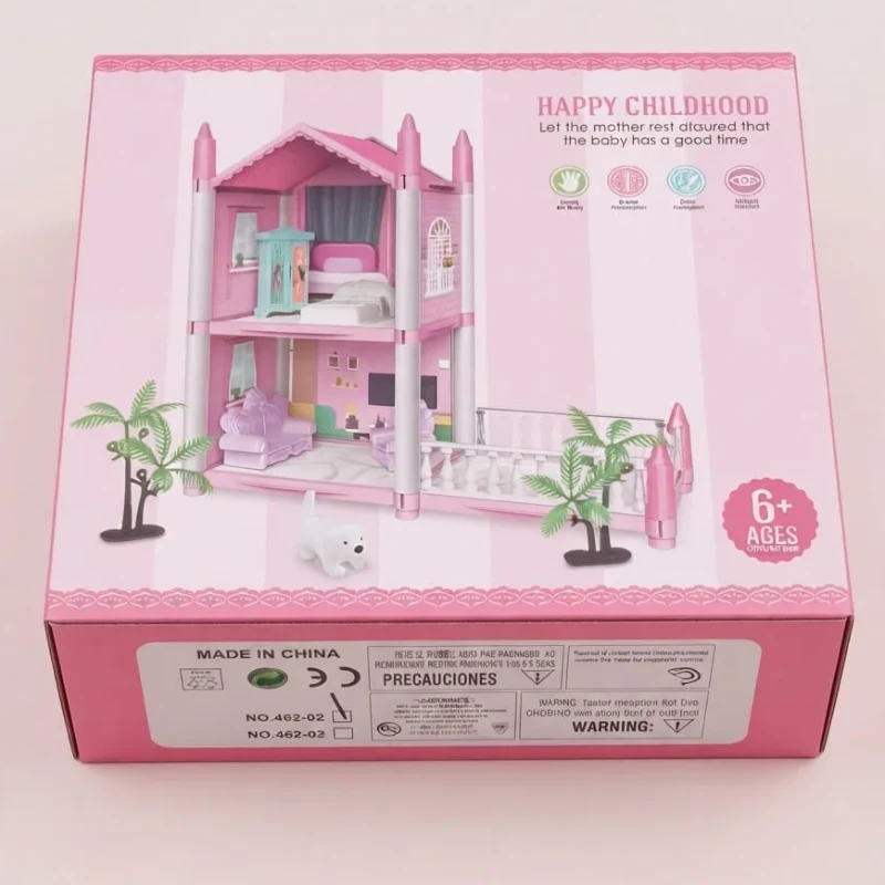 Happy Children Villa Doll House Playset with Furniture for Girls view 2