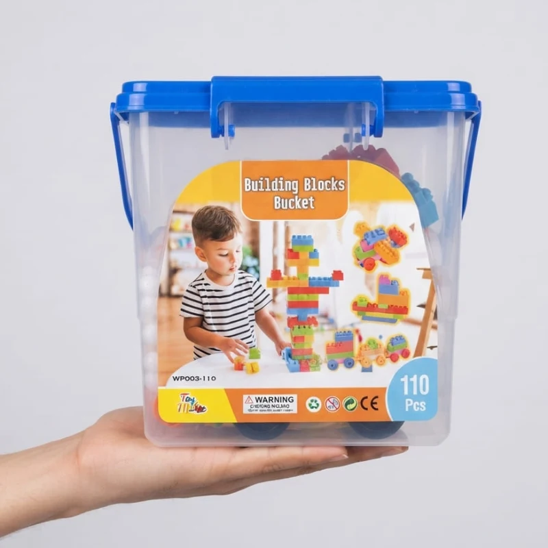 Kids Building Blocks Balti - Portable Bucket Storage Construction Playset view 2