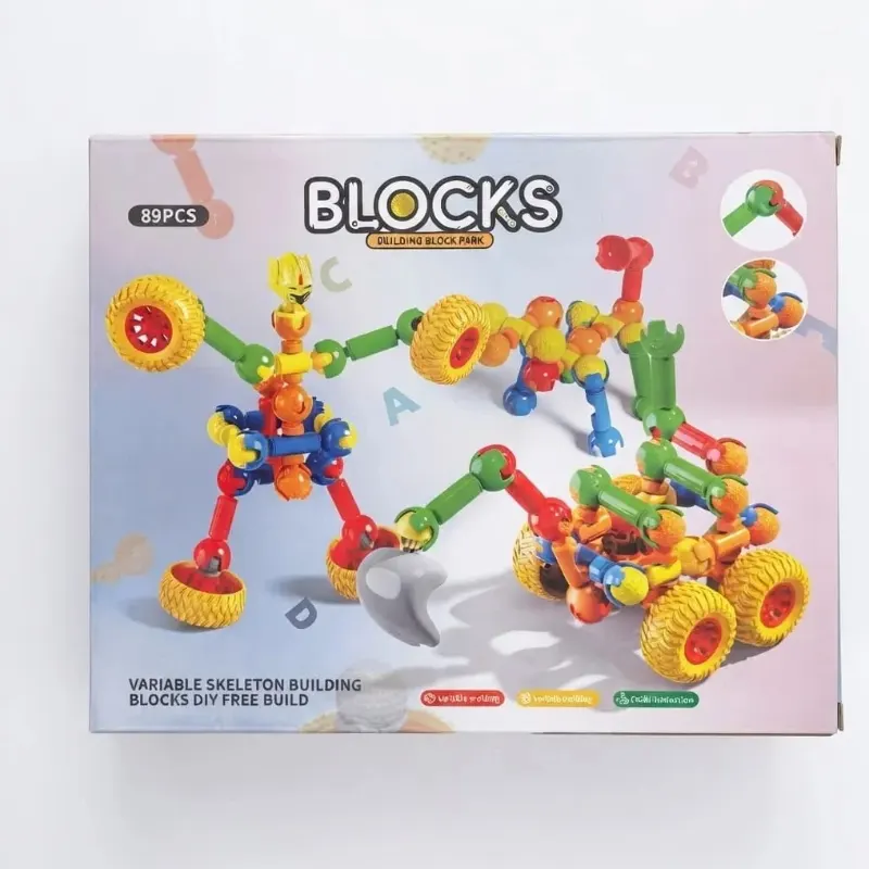 Kids STEM Building Blocks Educational Toys - 89 Pcs Block Construction Set
