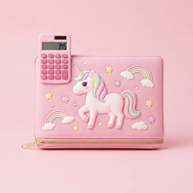 3d Embossed Pouch with Calculator for Girls – Learning Toy for Kids Pakistan