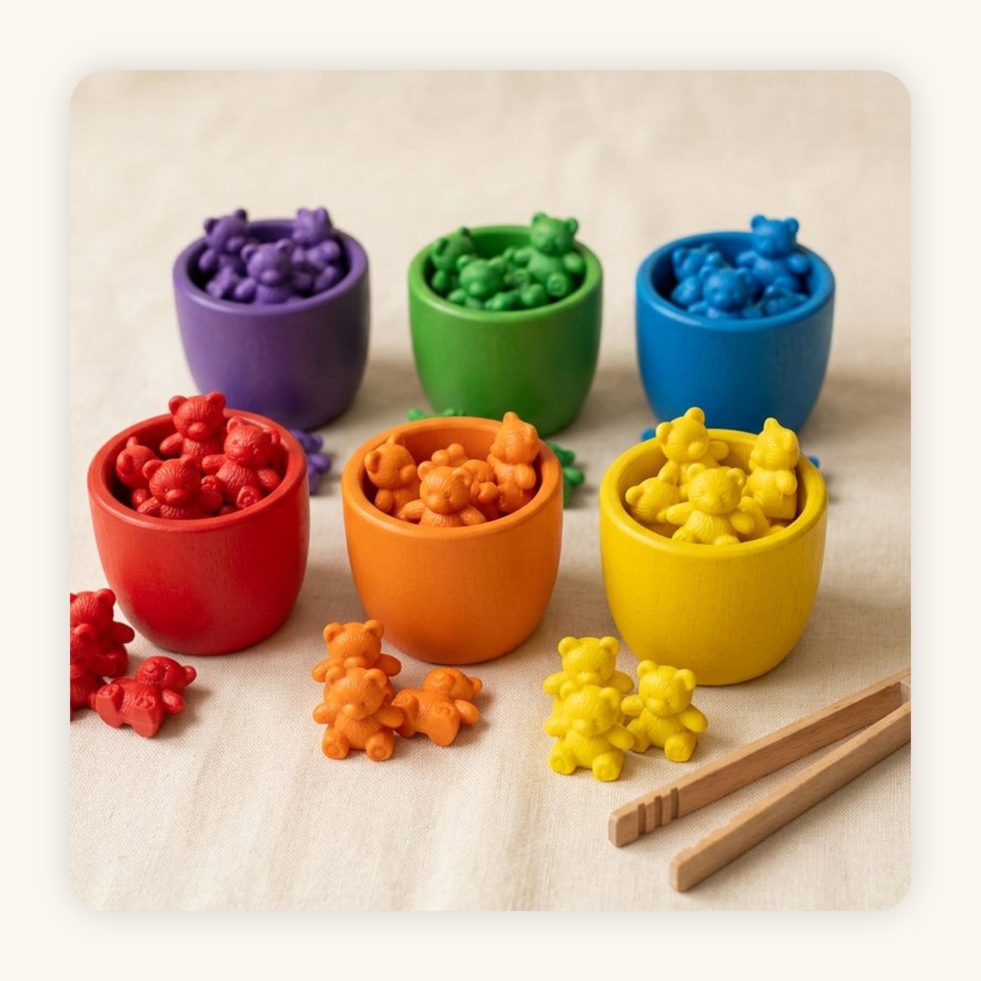 Counting Bears Sorting Cups Math Toy close-up product photo - KidsTown Pakistan