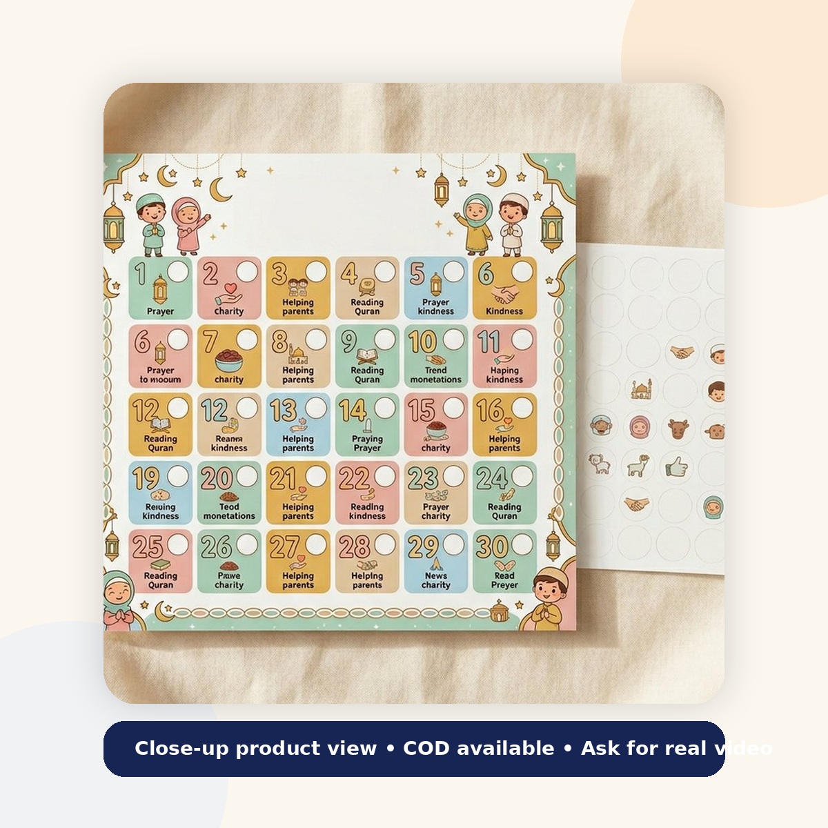 Good Deeds Chart Closeup Details – KidsTown.pk
