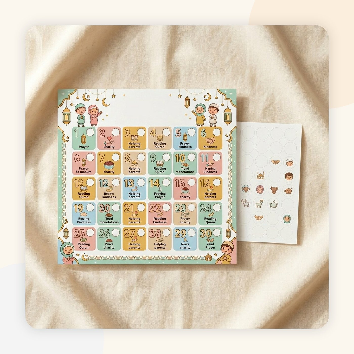 Ramadan Good Deeds Chart for Kids main product photo - KidsTown Pakistan