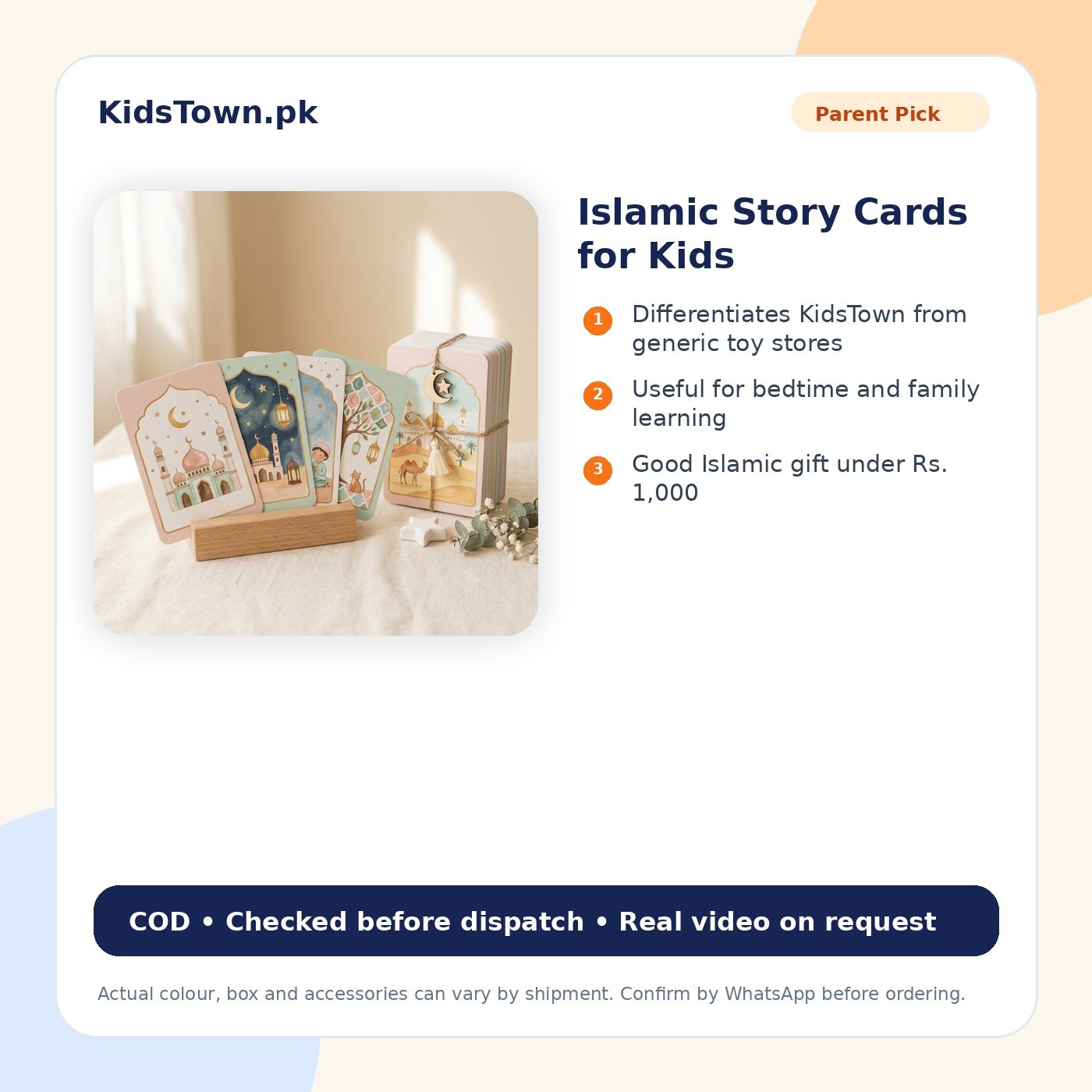 Islamic Story Cards for Kids benefit image - KidsTown Pakistan