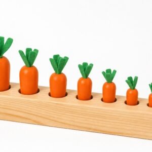 Montessori Wooden Carrot Harvest Sorting Game - Studio Shot