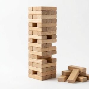 Classic Wooden Jenga Stacking Game — Family Board Game (Ages 5+)