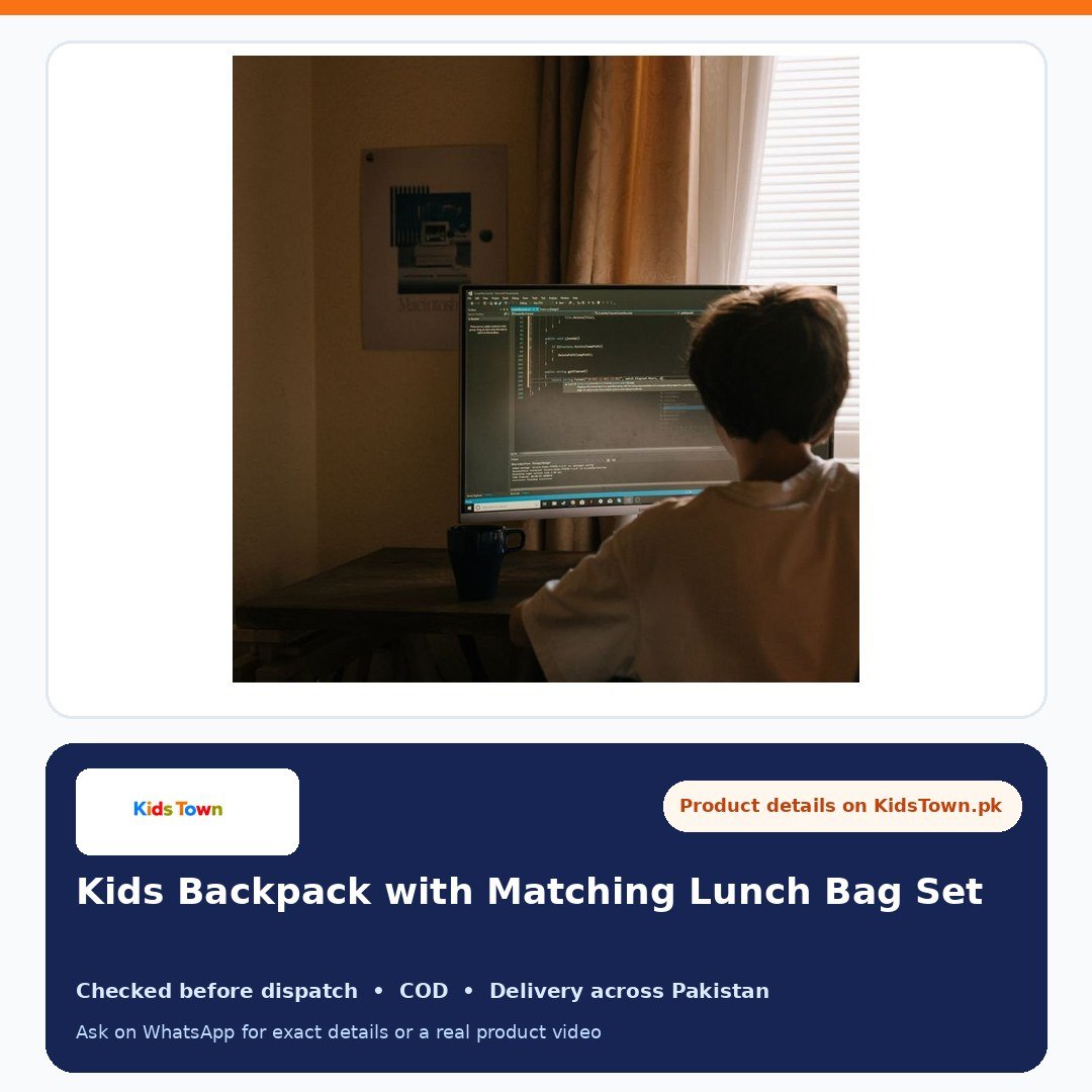 Kids Backpack with Matching Lunch Bag Set additional view - KidsTown Pakistan
