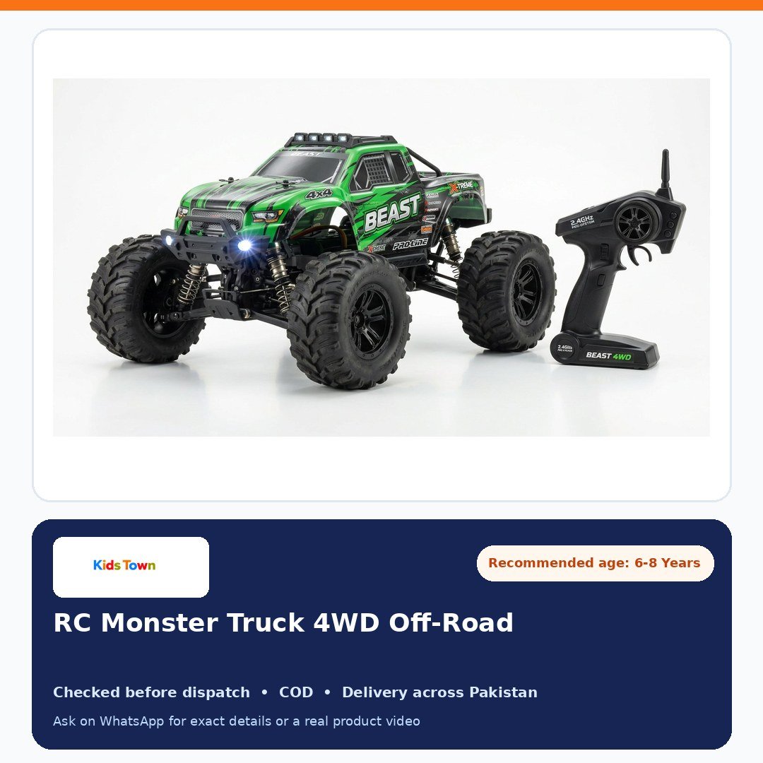 RC Monster Truck 4WD Off-Road product guide - KidsTown Pakistan