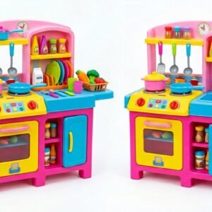 Kids Kitchen Play Set with Lights & Sounds (Ages 3-8) — Pretend Play Cooking