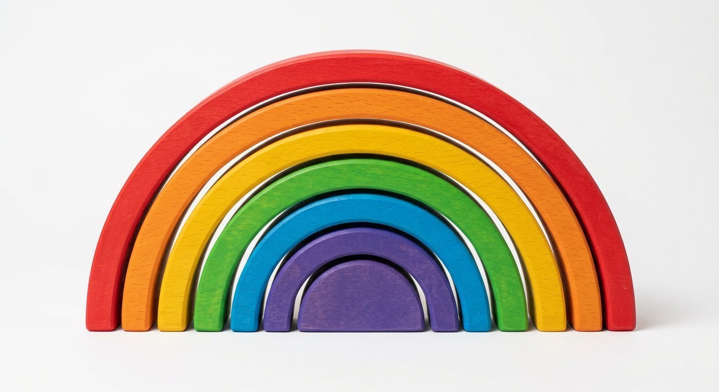 Wooden Rainbow Stacking Toy (1-3 Years) — Montessori Rainbow Arches