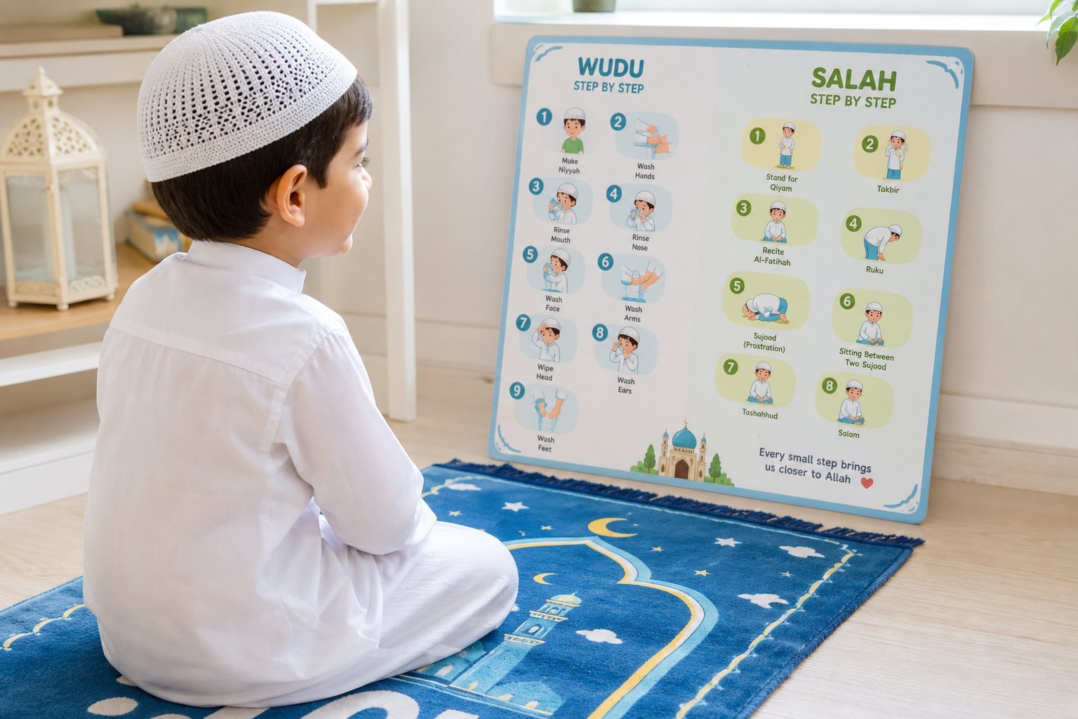 My First Salah Gift Set for Kids - Child Learning Wudu & Salah