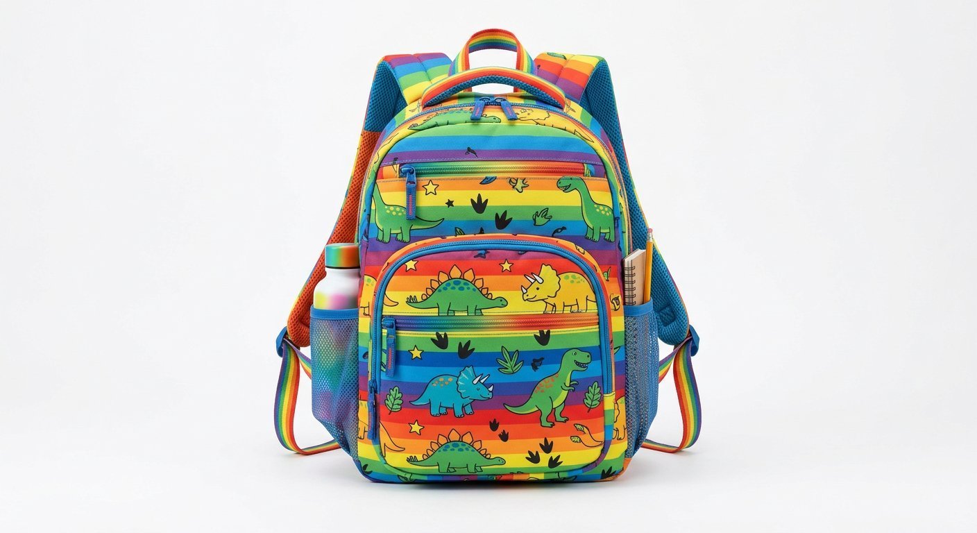 Colourful Dinosaur School Backpack — Lightweight & Durable (Ages 3-8)