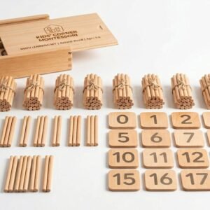 Wooden Counting Sticks & Number Cards Montessori Math Set product image - KidsTown Pakistan