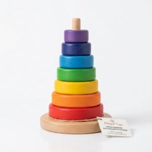 Wooden Rainbow Stacking Tower Ring Set for Toddlers product image - KidsTown Pakistan