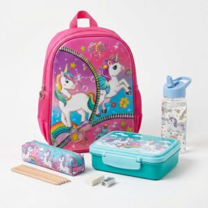 Back to school combo: kids backpack, lunch box, bottle and stationery – KidsTown.pk