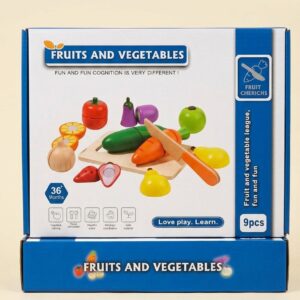 Wooden Fruits & Vegetables Cutting Set (9 Pcs)