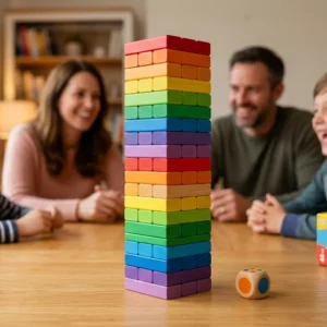 48 Pcs Colorful Wooden Stacking Tower Game Wiss Toy – KidsTown.pk