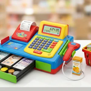Kids Cash Register Toy with Play Money and Scanner – KidsTown.pk