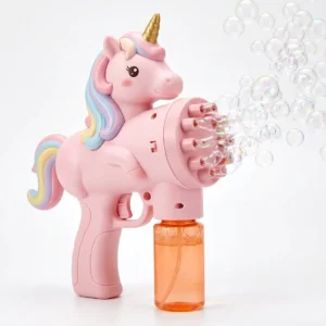 10 Holes Electric Unicorn Colorful Bubble Gun – Outdoor Play Toy for Kids – KidsTown.pk Pakistan
