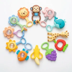 10-Piece Multicolor Baby Rattle Set: Perfect Gift for Newborns to 18 Months – KidsTown.pk Pakistan