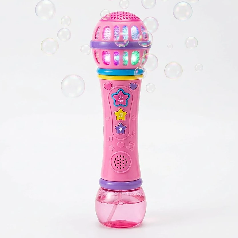 2-in-1 Bubble Microphone Toy for Girls | Musical Bubble Blower with Lights & Sound | Cute Cartoon Bubble Maker for Kids Age 3+ – KidsTown.pk Pakistan
