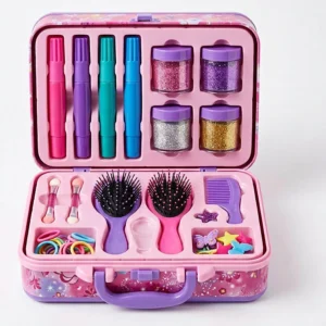2-in-1 Glitter & Dye Hair Styling Kit - Temporary Multi-Color Highlights for Girls Aged 5+ | One Glide Application – KidsTown.pk Pakistan