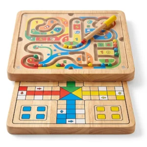 2-in-1 Magnetic Maze Board Game for Kids – Magnetic Bead Maze, Chess & Flight Chess Educational Toy | Montessori Learning Puzzle for Boys & Girls Age 3+ – KidsTown.pk Pakistan