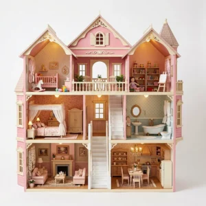 3-Storey Princess Doll House Villa DIY Playset with 9 Rooms, Furniture & Accessories for Kids – KidsTown.pk Pakistan