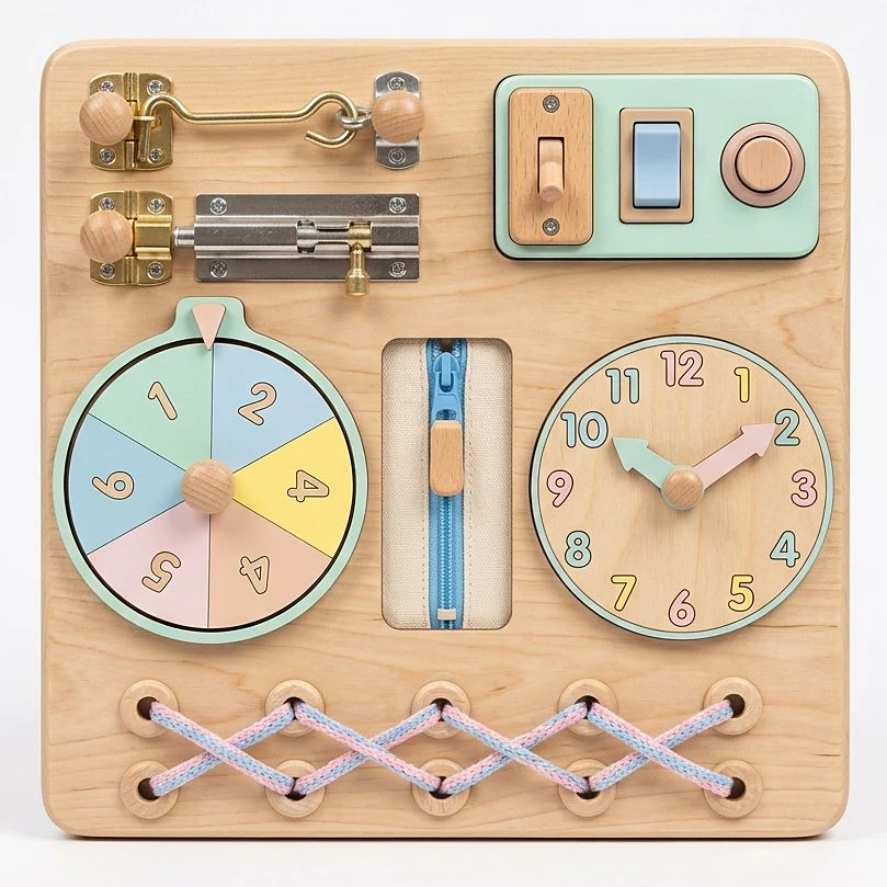 6-in-1 Montessori Wooden Smart Board – School Essential for Kids Pakistan – KidsTown.pk Pakistan
