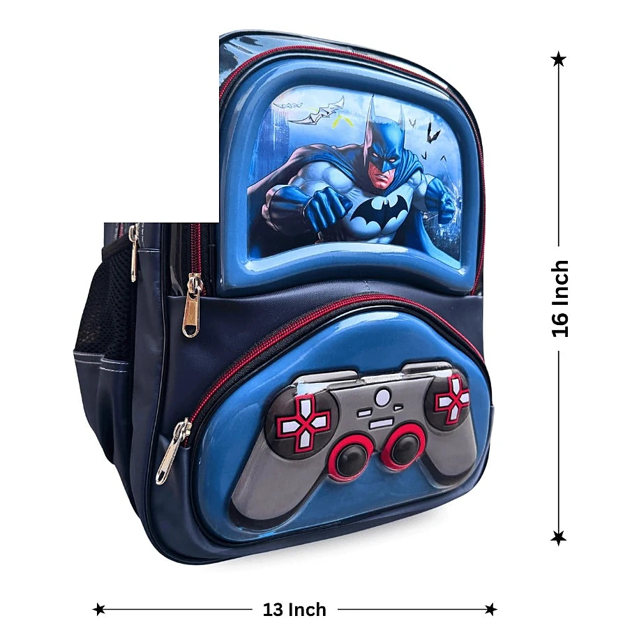 Batman School Bag for Kids (4 Pockets) — Boys Character Backpack – KidsTown.pk Pakistan