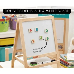 Double-Sided White & Black Board Easel for Kids — Magnetic Drawing Board – KidsTown.pk Pakistan
