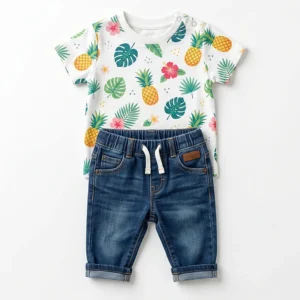 Tropical T-Shirt & Jeans – Pineapple – Baby Toy & Essential Pakistan – KidsTown.pk Pakistan