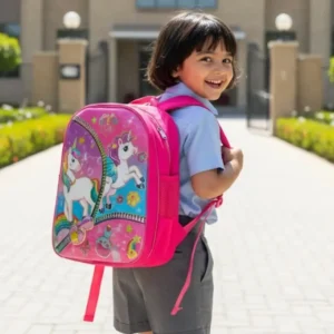 Unicorn School Bag for Girls (2 Pockets) — Kids Character Backpack – KidsTown.pk Pakistan