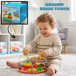 Wooden Bead Maze Tower — Around Beads Roller Coaster Activity Toy – KidsTown.pk Pakistan