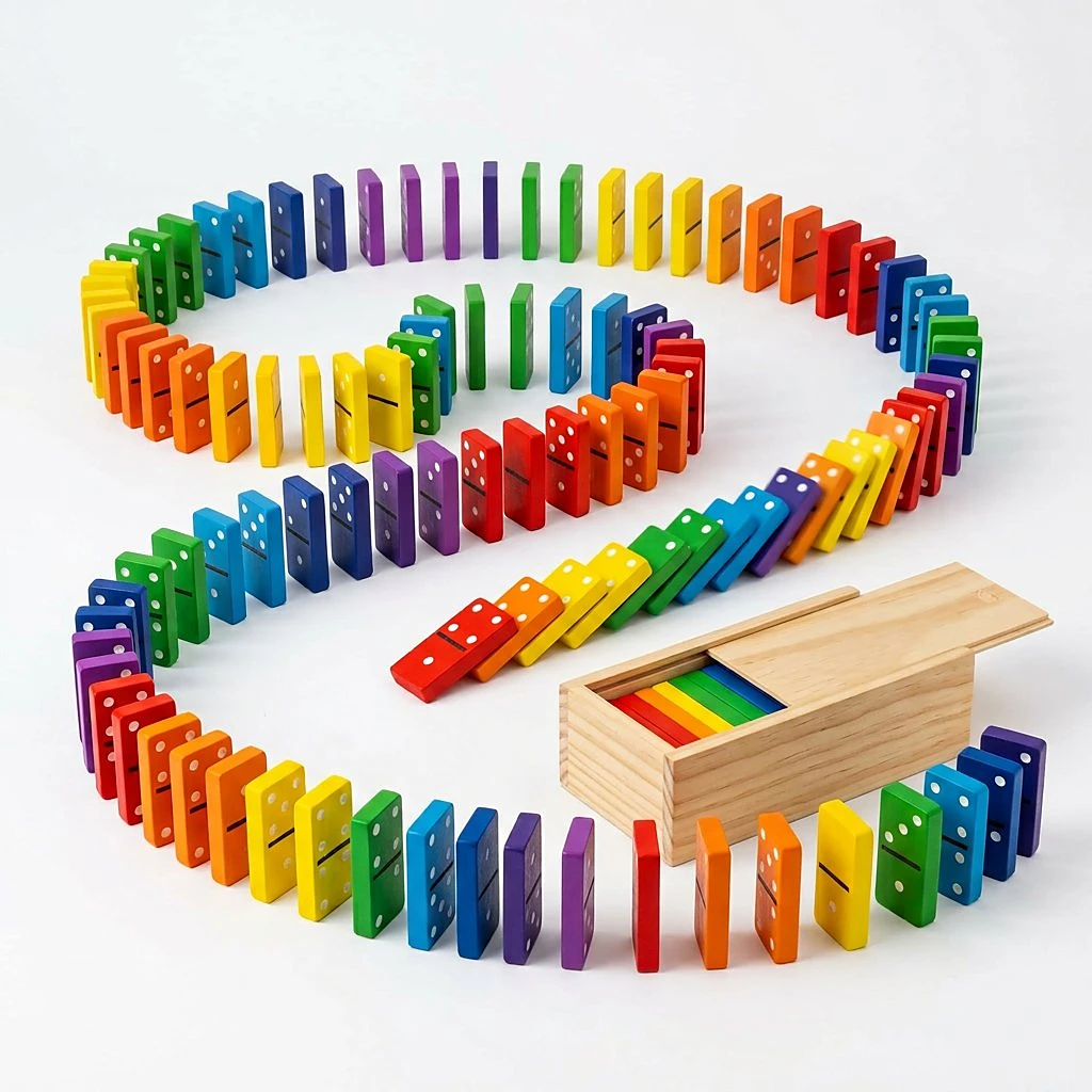 Wooden Colorful Domino Blocks – Wooden Educational Toy Pakistan