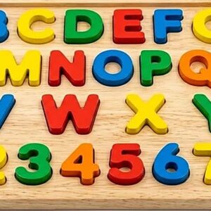 Wooden Alphabet & Number Puzzle Board (Ages 3-6)