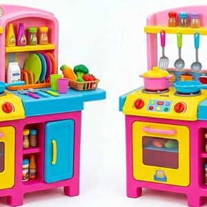 Kids Kitchen Play Set with Lights & Sounds (Ages 3-8)
