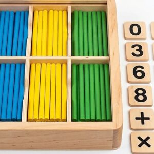 Wooden Counting Sticks & Number Cards Set