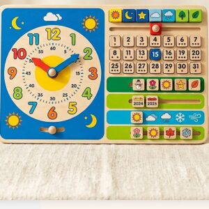 Kids Learning Clock and Calendar Board