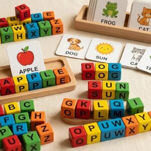 Spelling Words Game with Letter Cubes