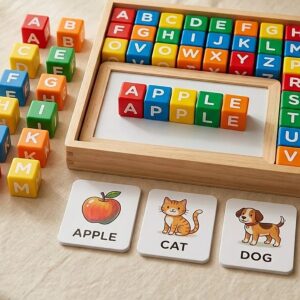 Magnetic Word Spelling Cubes Game