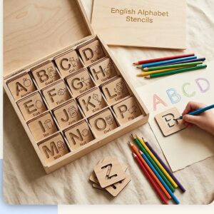 English Alphabet Drawing Stencils Kit